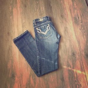 Plastic by gly jeans size 1 slightly distressed
